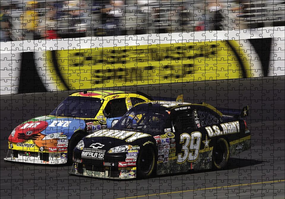 Nascar Yarış Otomobili Puzzle Yapboz MDF Ahşap 500 Parça 49 cm X 68 cm