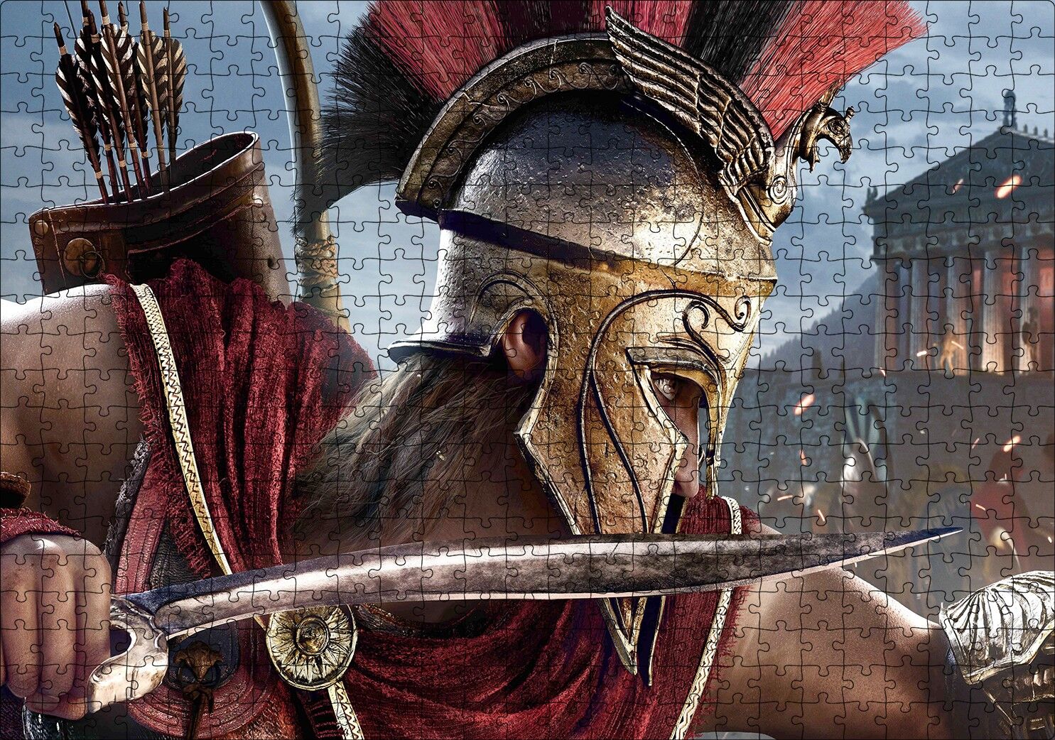 Suikastçılar İnanç Odyssey Savaşçı Görseli Puzzle Yapboz MDF Ahşap 500 Parça 49 cm X 68 cm