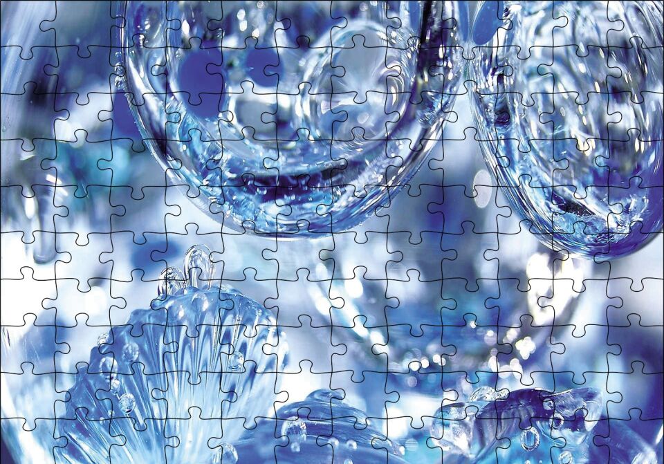Buz Su Damlaları Puzzle Yapboz MDF Ahşap 120 Parça 24 cm X 34 cm
