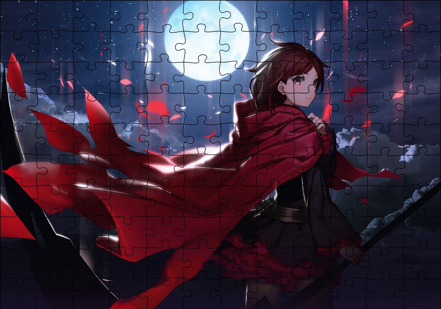 Ruby Rose ve Dolunay Puzzle Yapboz MDF Ahşap 120 Parça 24 cm X 34 cm