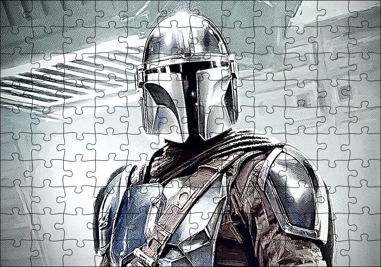 Miğferli ve Zırhlı Savaşçı Yakın Plan Puzzle Yapboz MDF Ahşap