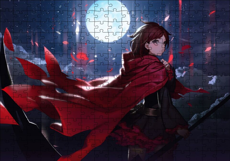 Ruby Rose ve Dolunay Puzzle Yapboz MDF Ahşap 255 Parça 34 cm X 49 cm