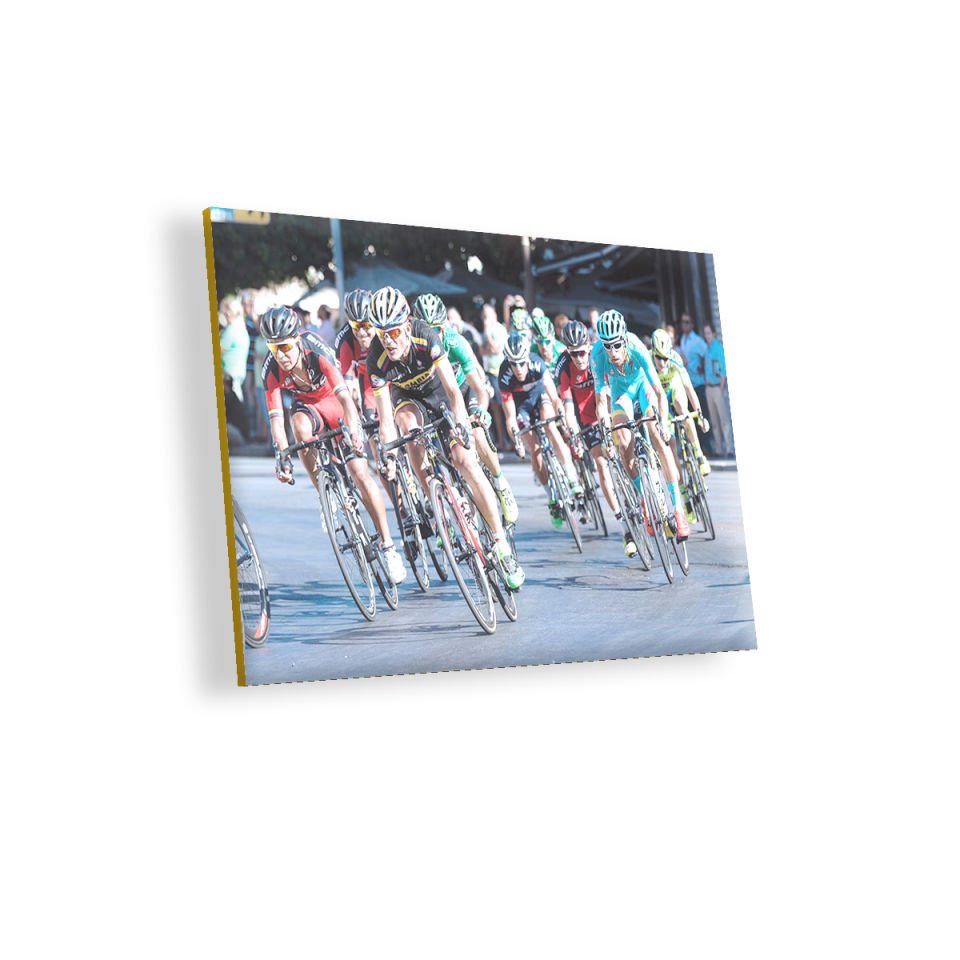 Bisiklet Yarışı MDF Akşap Duvar Tablo 50x70 cm