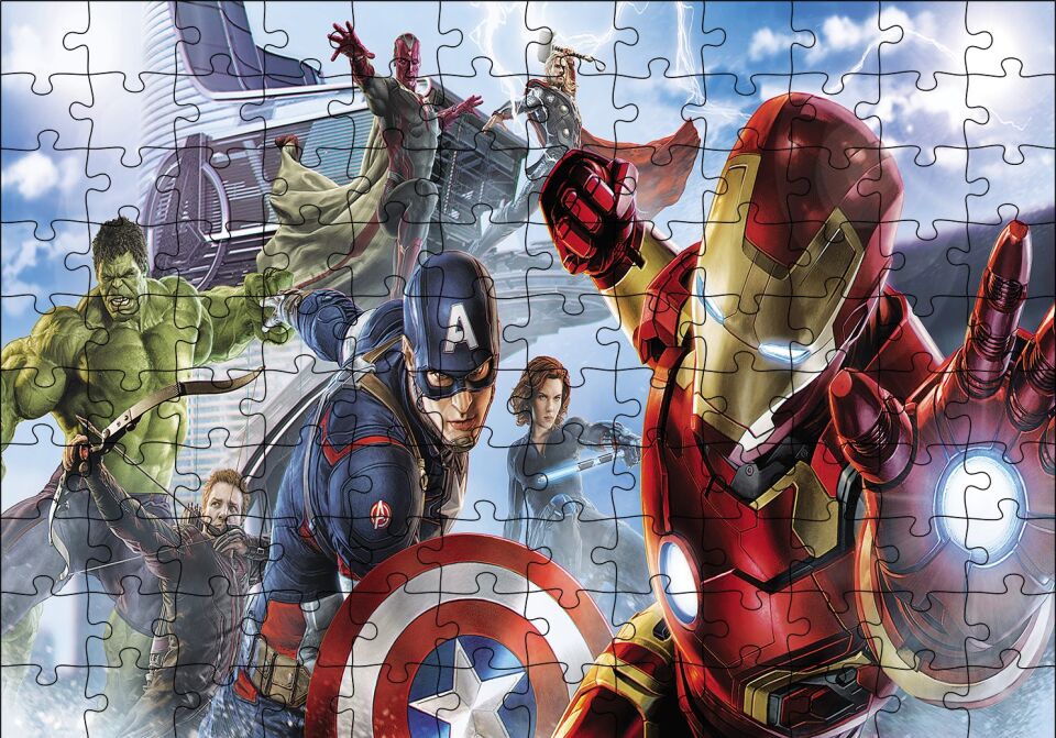 Avengers Captain America Tam Kadro Puzzle Yapboz MDF Ahşap