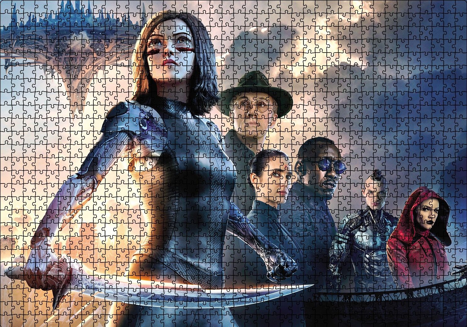 Alita Savaş Meleği Alternatif Puzzle Yapboz MDF Ahşap 1000 Parça 49 cm X 68 cm