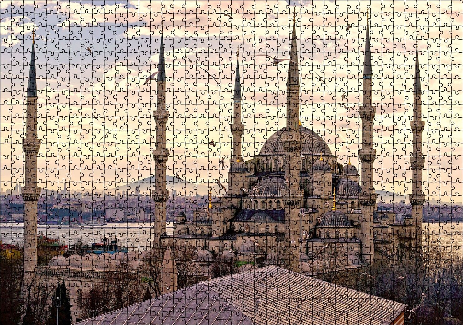 Sultan Ahmet Cami Görseli Puzzle Yapboz MDF Ahşap 1000 Parça 49 cm X 68 cm