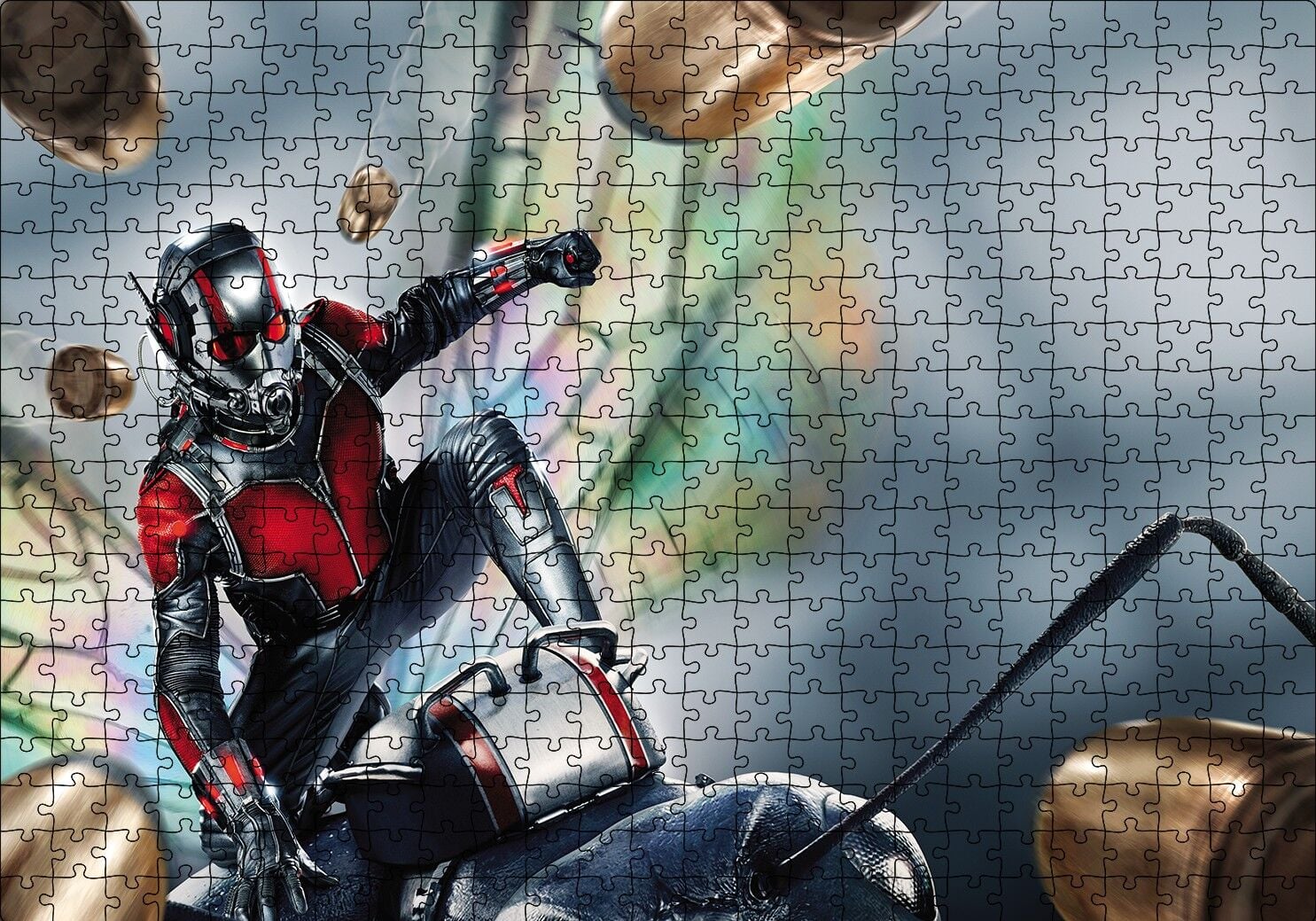 Ant Man Arının Üzerinde Puzzle Yapboz MDF Ahşap 500 Parça 49 cm X 68 cm