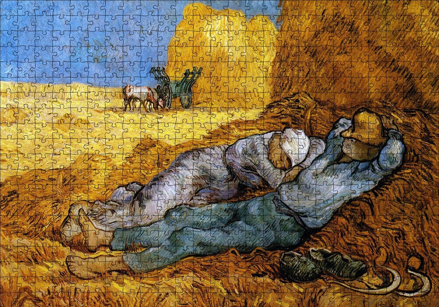 Çiftçi Karı Koca ve Saman Balyaları Puzzle Yapboz MDF Ahşap 500 Parça 49 cm X 68 cm