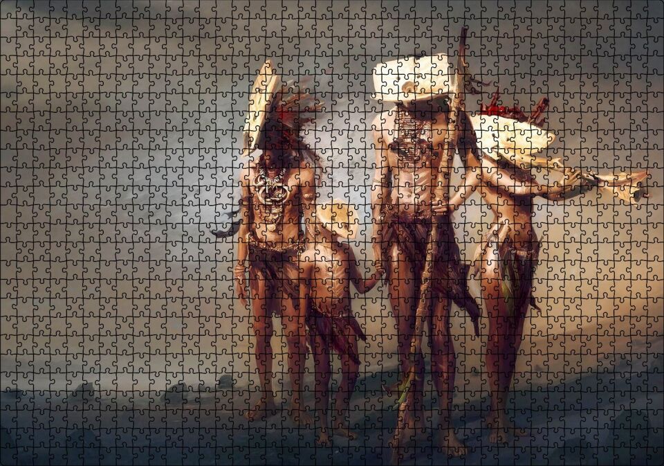 Yerli Savaşçı Ailesi Silahlarıyla Puzzle Yapboz MDF Ahşap 1000 Parça 49 cm X 68 cm