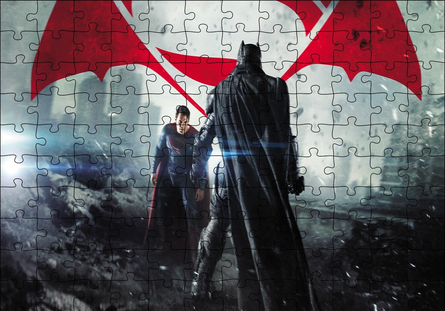 Batman Superman Son Dövüş Puzzle Yapboz MDF Ahşap