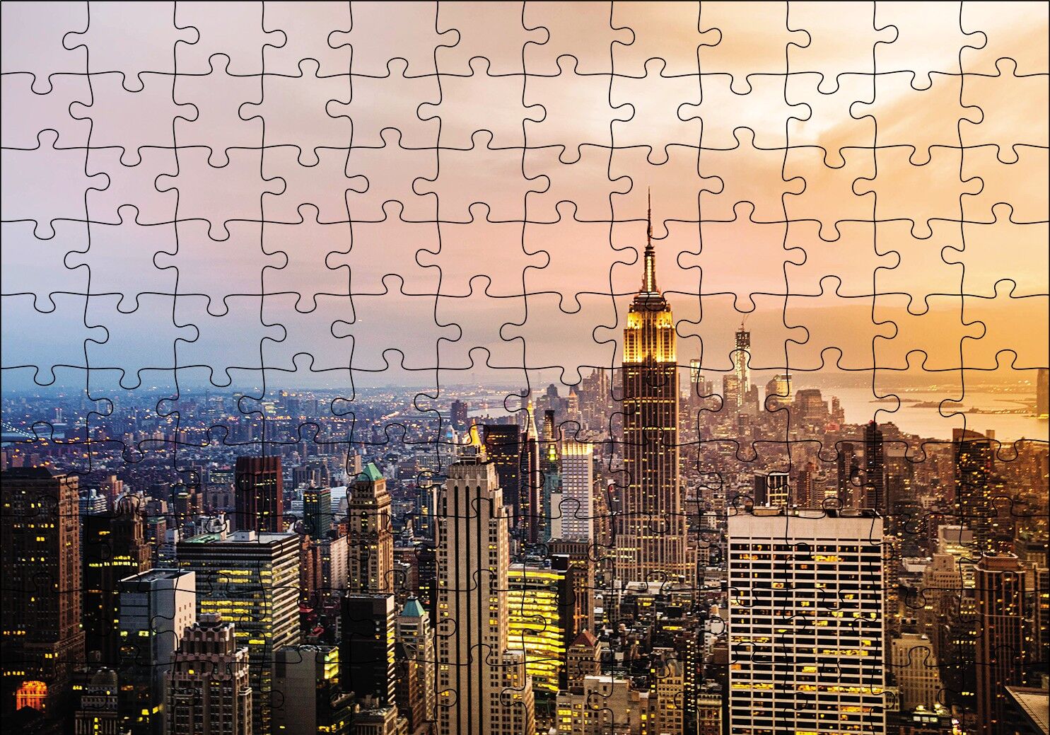 New York Şehri Puzzle Yapboz MDF Ahşap 120 Parça 24 cm X 34 cm