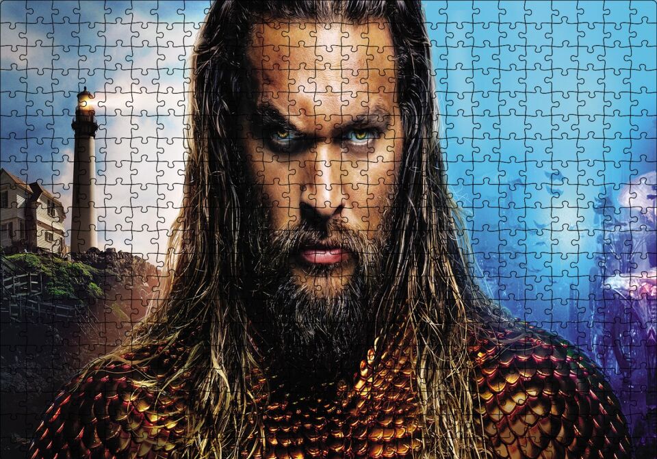 Aquaman Keskin Bakışlar Puzzle Yapboz MDF Ahşap 500 Parça 49 cm X 68 cm