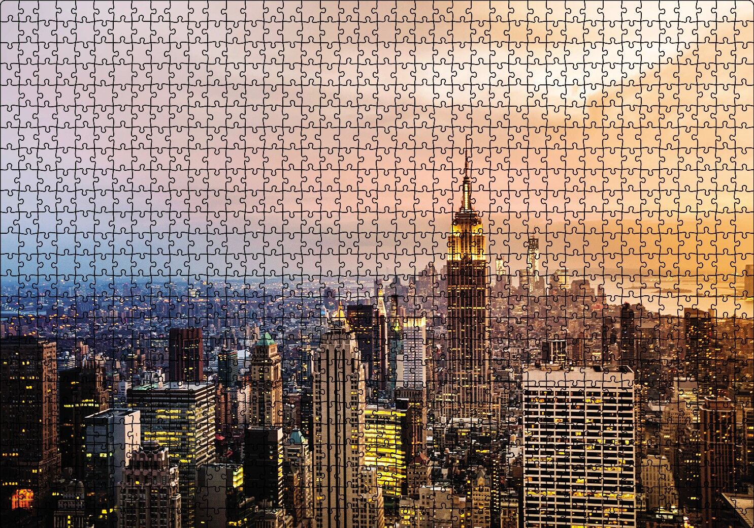 New York Şehri Puzzle Yapboz MDF Ahşap 1000 Parça 49 cm X 68 cm