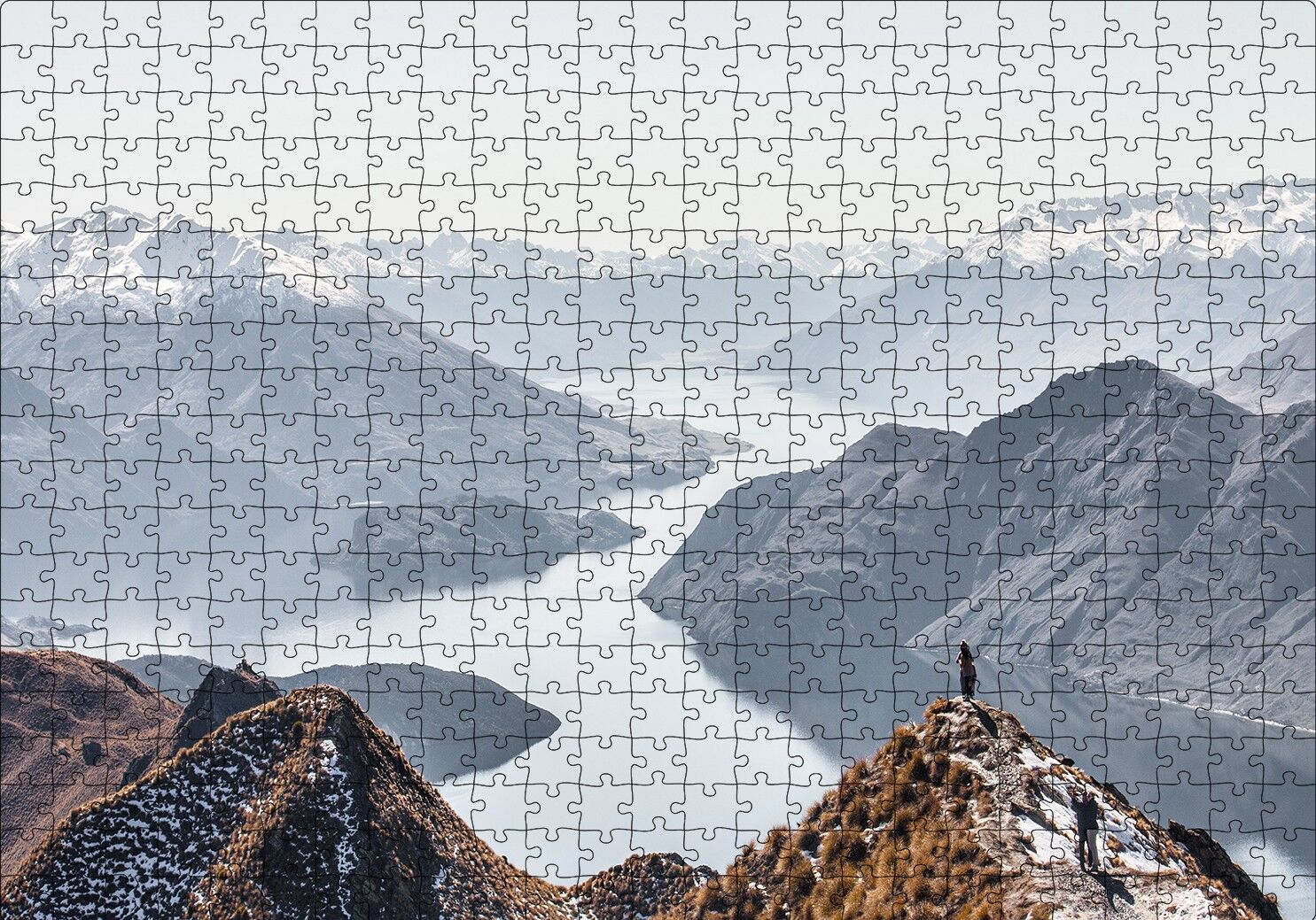 Muhteşem Göl ve Dağ Manzarası Puzzle Yapboz MDF Ahşap 500 Parça 49 cm X 68 cm