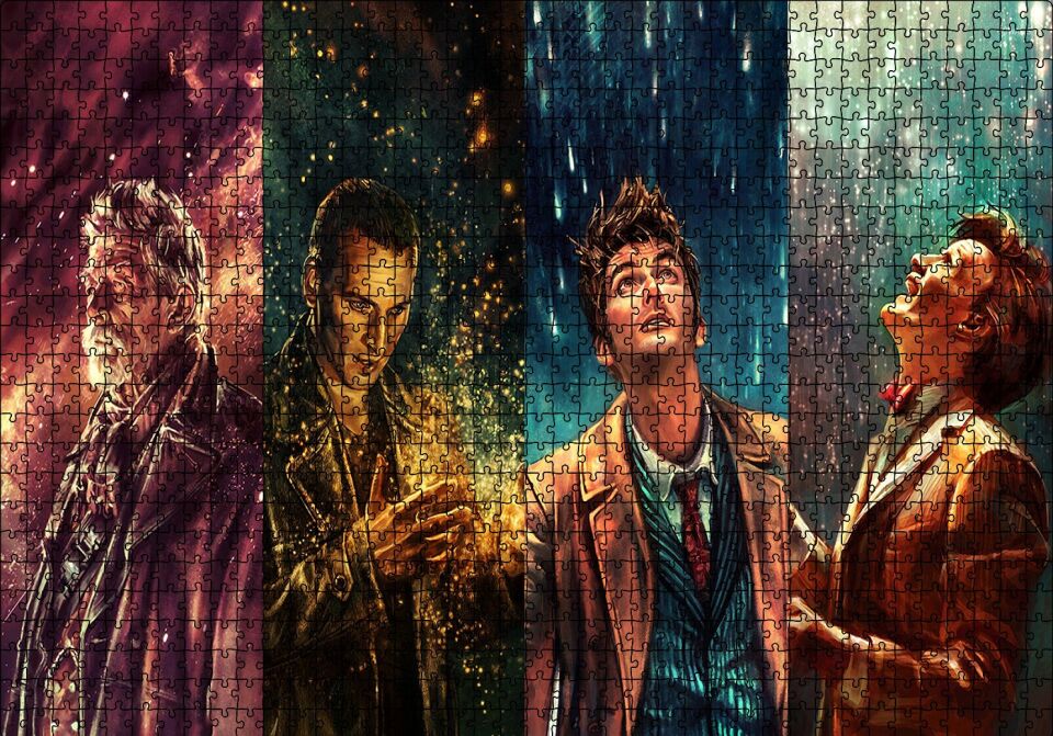 Doctor Who Karakterler Puzzle Yapboz MDF Ahşap 1000 Parça 49 cm X 68 cm
