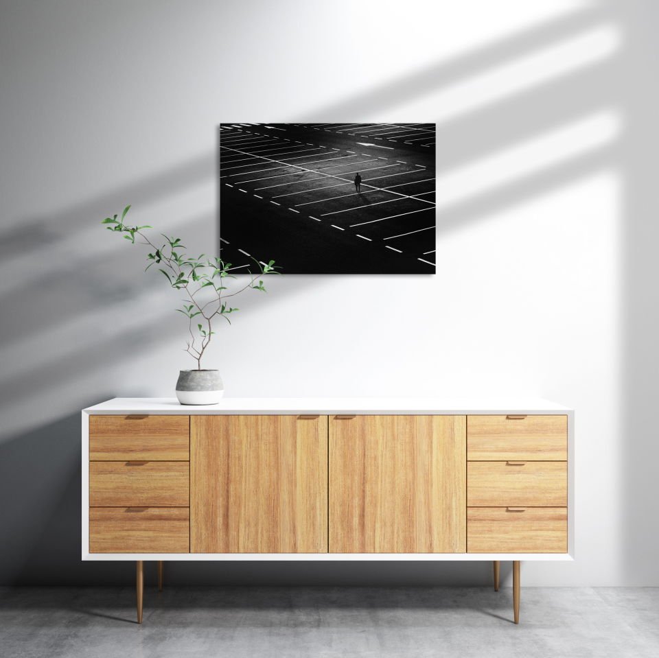 Boş Park Alanı MDF Akşap Duvar Tablo 35x50 cm