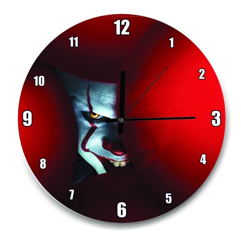 It 2 Pennywise Topların Arasında  Mdf Ahşap Duvar Saati 30 cm Çap