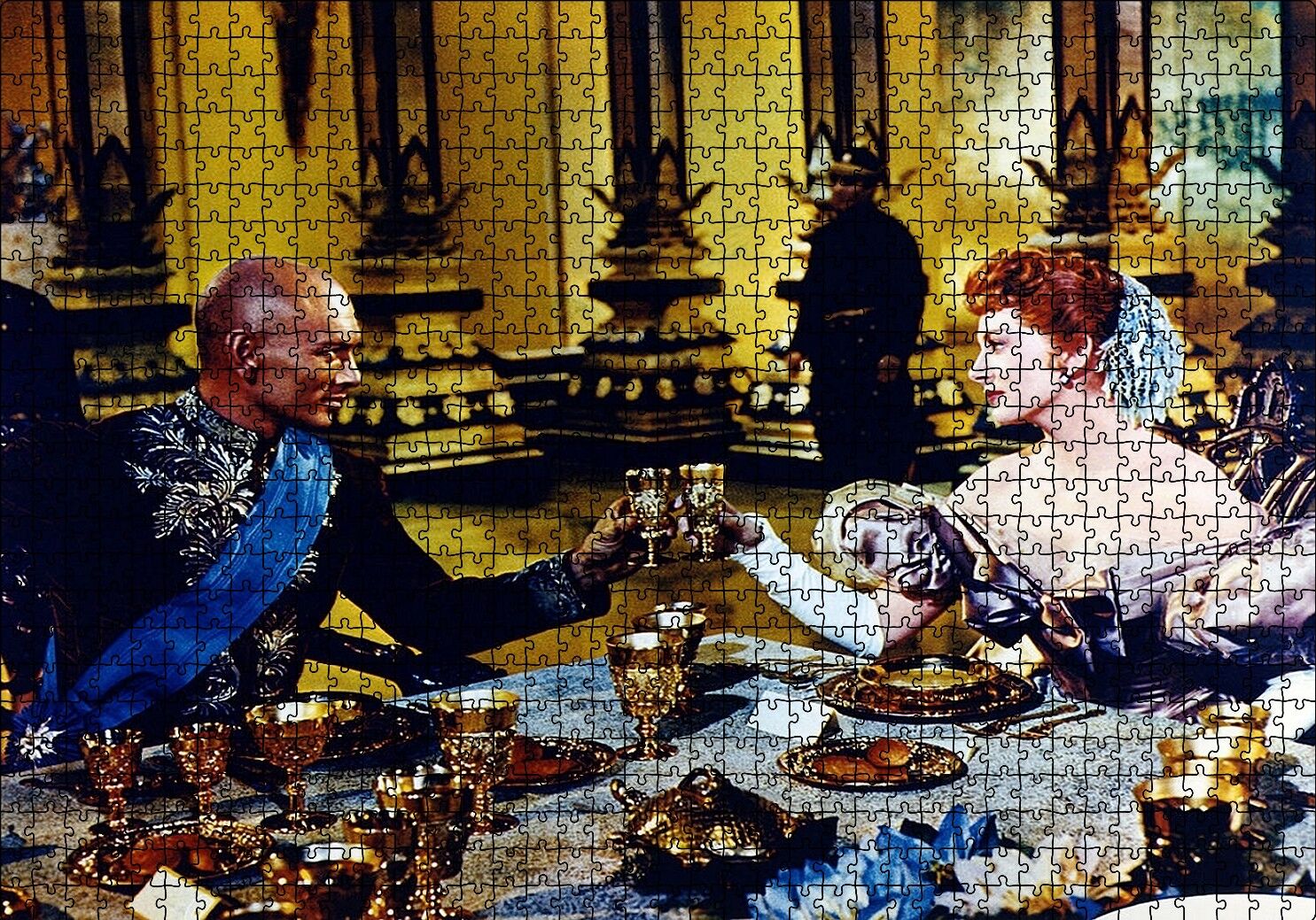 Kral ve Ben Yul Brynner Altın Kadehler Puzzle Yapboz MDF Ahşap 1000 Parça 49 cm X 68 cm