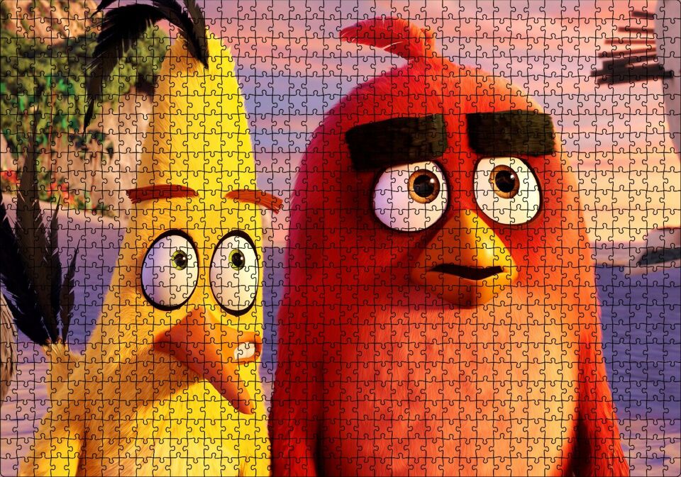 Angry Birds Filmi 2016 Görsel Puzzle Yapboz MDF Ahşap 1000 Parça 49 cm X 68 cm