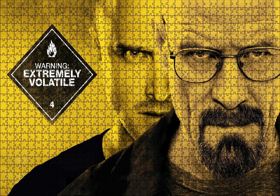 Breaking Bad Dikkat Yüksek Derecede Uçucu Puzzle Yapboz MDF Ahşap 1000 Parça 49 cm X 68 cm