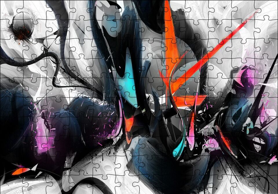 Karışık 3 Boyutlu Renkli Şekiller Puzzle Yapboz MDF Ahşap