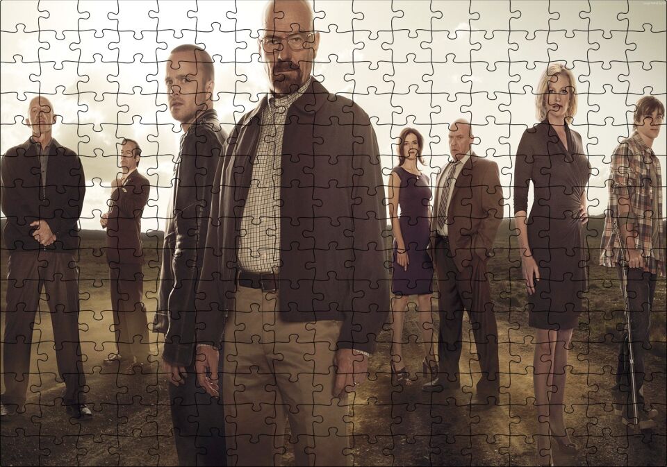 Breaking Bad Oyuncuları Bir Arada Puzzle Yapboz MDF Ahşap 255 Parça 34 cm X 49 cm