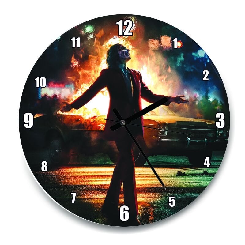 Joker Key Art  Mdf Ahşap Duvar Saati 30 cm Çap