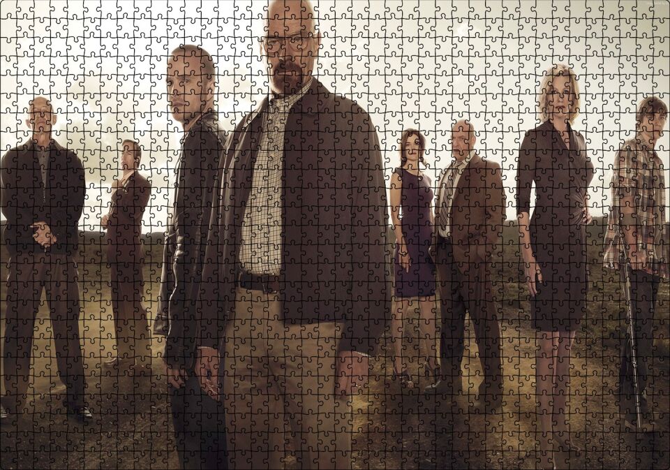 Breaking Bad Oyuncuları Bir Arada Puzzle Yapboz MDF Ahşap 1000 Parça 49 cm X 68 cm