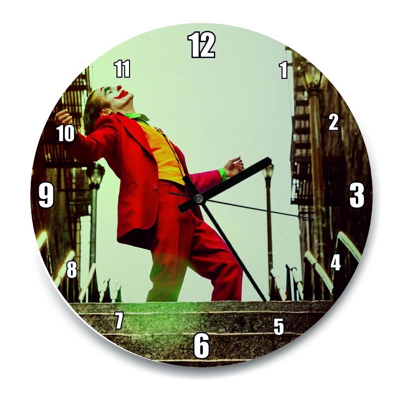 Joker Merdivenlerde  Mdf Ahşap Duvar Saati 30 cm Çap