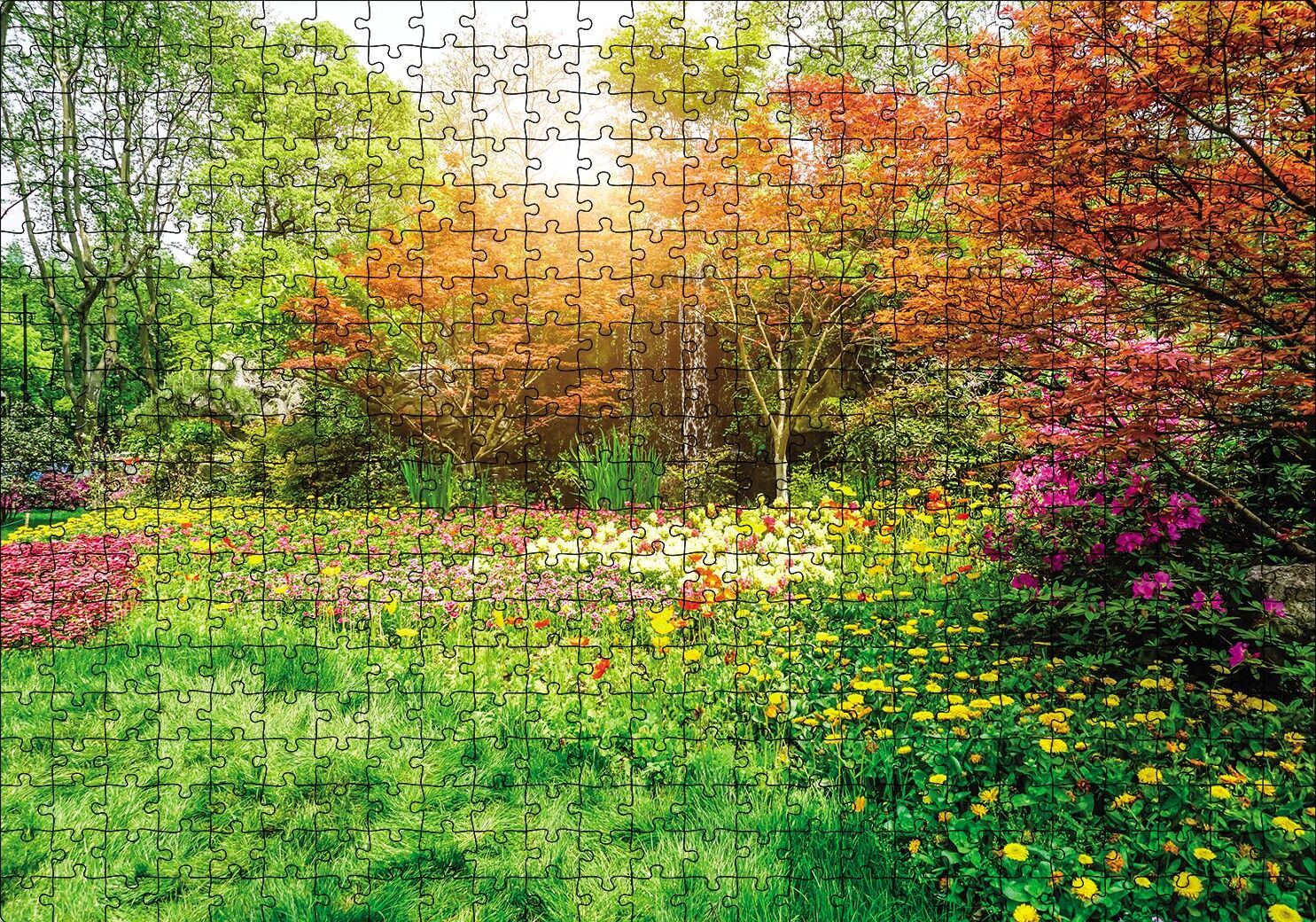 Ormandaki Çiçek Puzzle Yapboz MDF Ahşap 500 Parça 49 cm X 68 cm