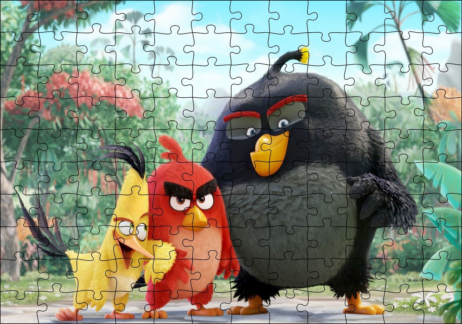 Angry Birds Çizgi Film Puzzle Yapboz MDF Ahşap