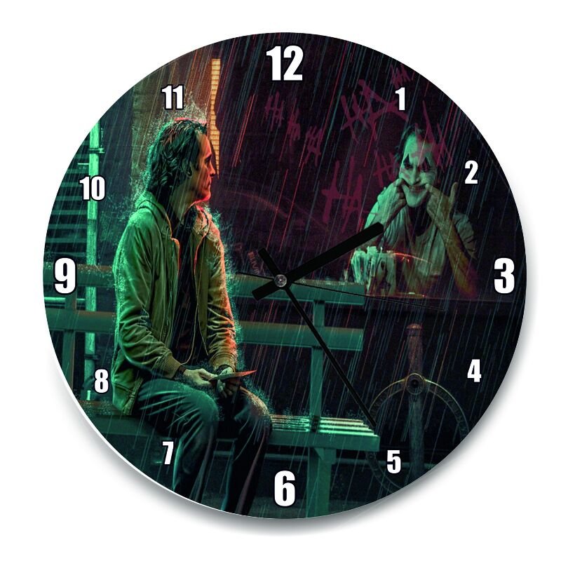 Joker ve Aynadaki Yansıması  Mdf Ahşap Duvar Saati