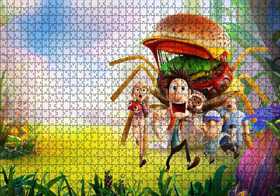 Köfte Yağmuru 2 Animasyon Filmi Görseli Puzzle Yapboz MDF Ahşap 1000 Parça 49 cm X 68 cm