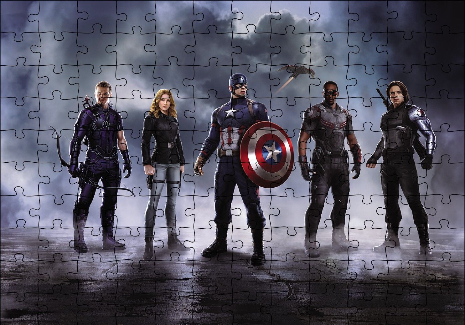 Avengers Civil War Kahramanlar Puzzle Yapboz MDF Ahşap 120 Parça 24 cm X 34 cm