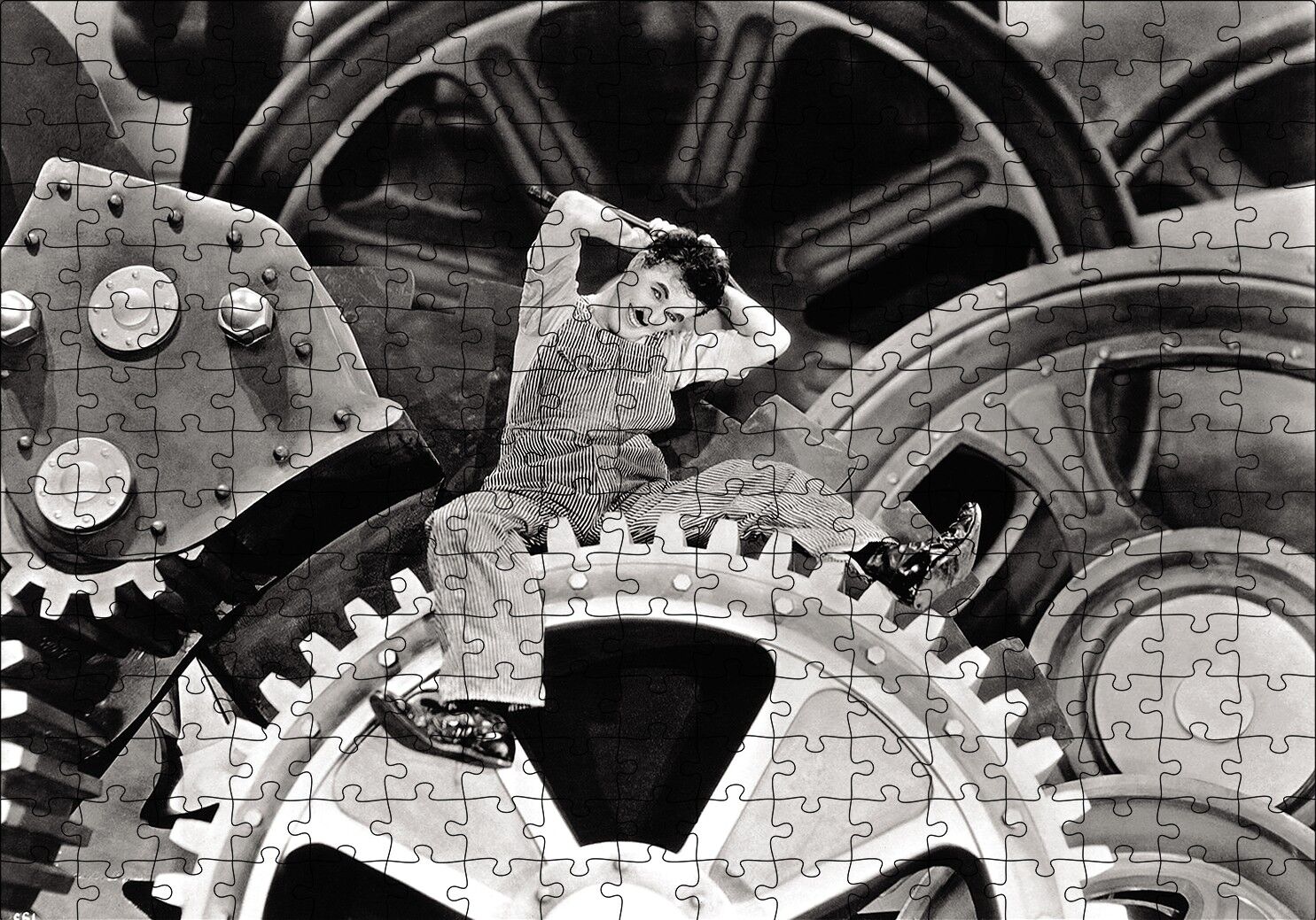 Charlie Chaplin Modern Zaman Puzzle Yapboz MDF Ahşap 255 Parça 34 cm X 49 cm
