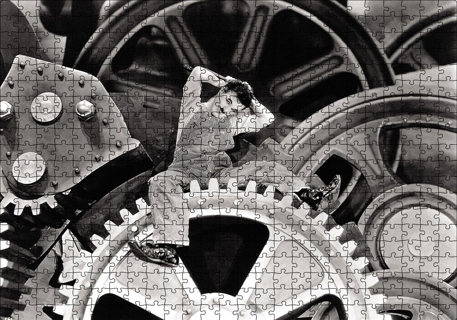 Charlie Chaplin Modern Zaman Puzzle Yapboz MDF Ahşap 500 Parça 49 cm X 68 cm