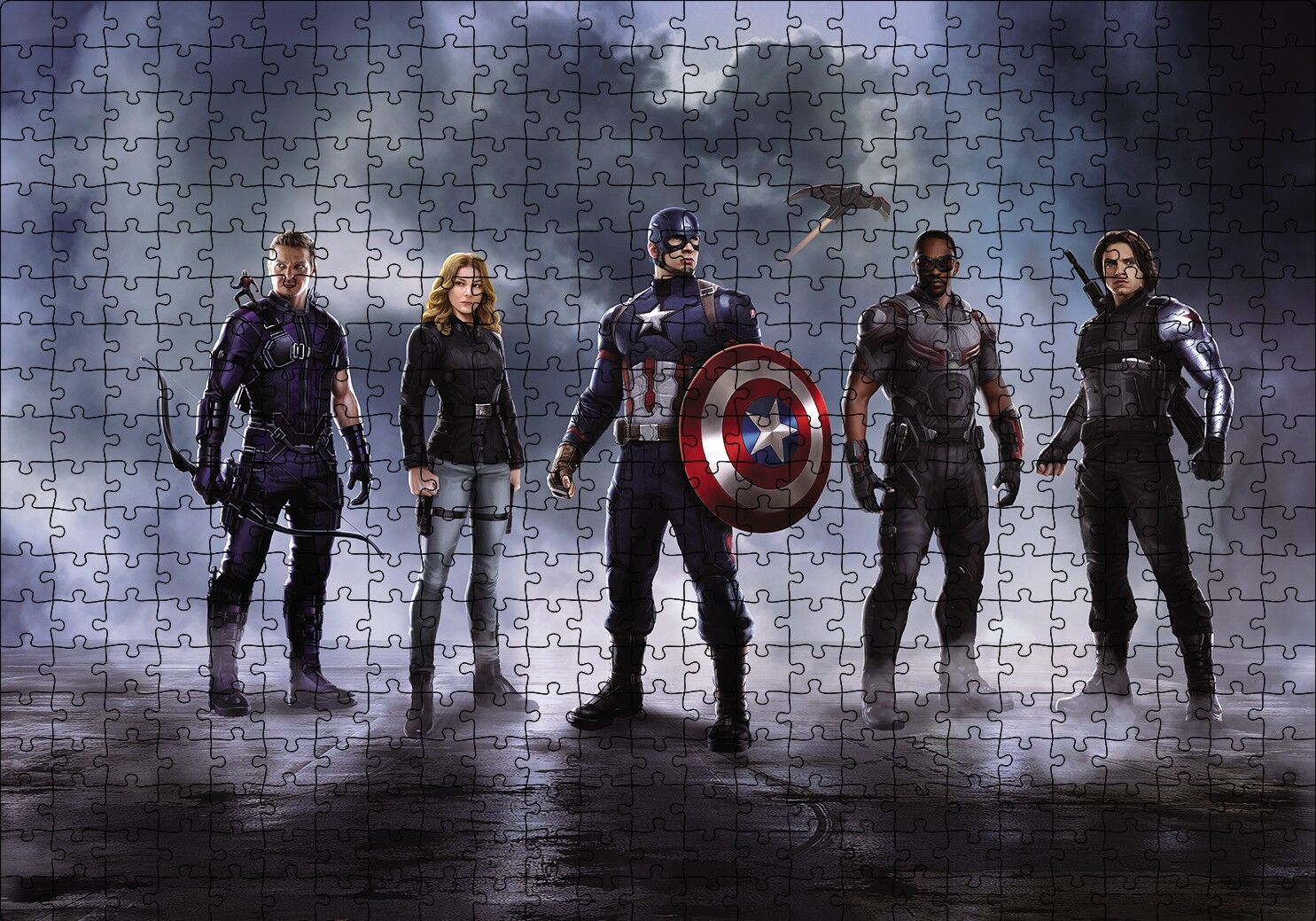 Avengers Civil War Kahramanlar Puzzle Yapboz MDF Ahşap 500 Parça 49 cm X 68 cm