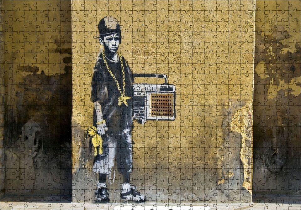 Duvar Boyama Gangster Çocuk Puzzle Yapboz MDF Ahşap 500 Parça 49 cm X 68 cm