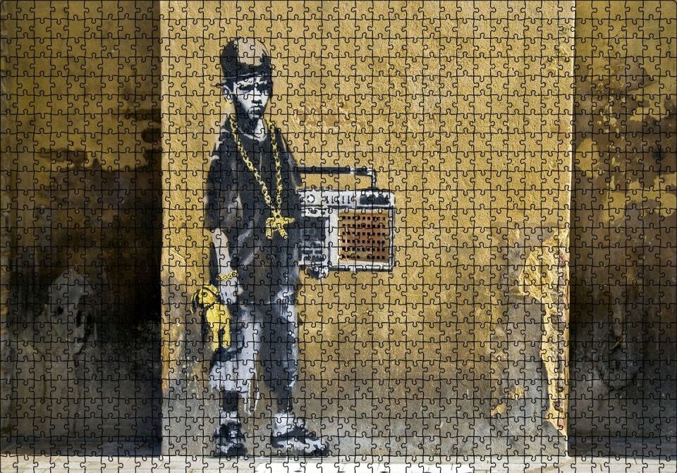 Duvar Boyama Gangster Çocuk Puzzle Yapboz MDF Ahşap 1000 Parça 49 cm X 68 cm