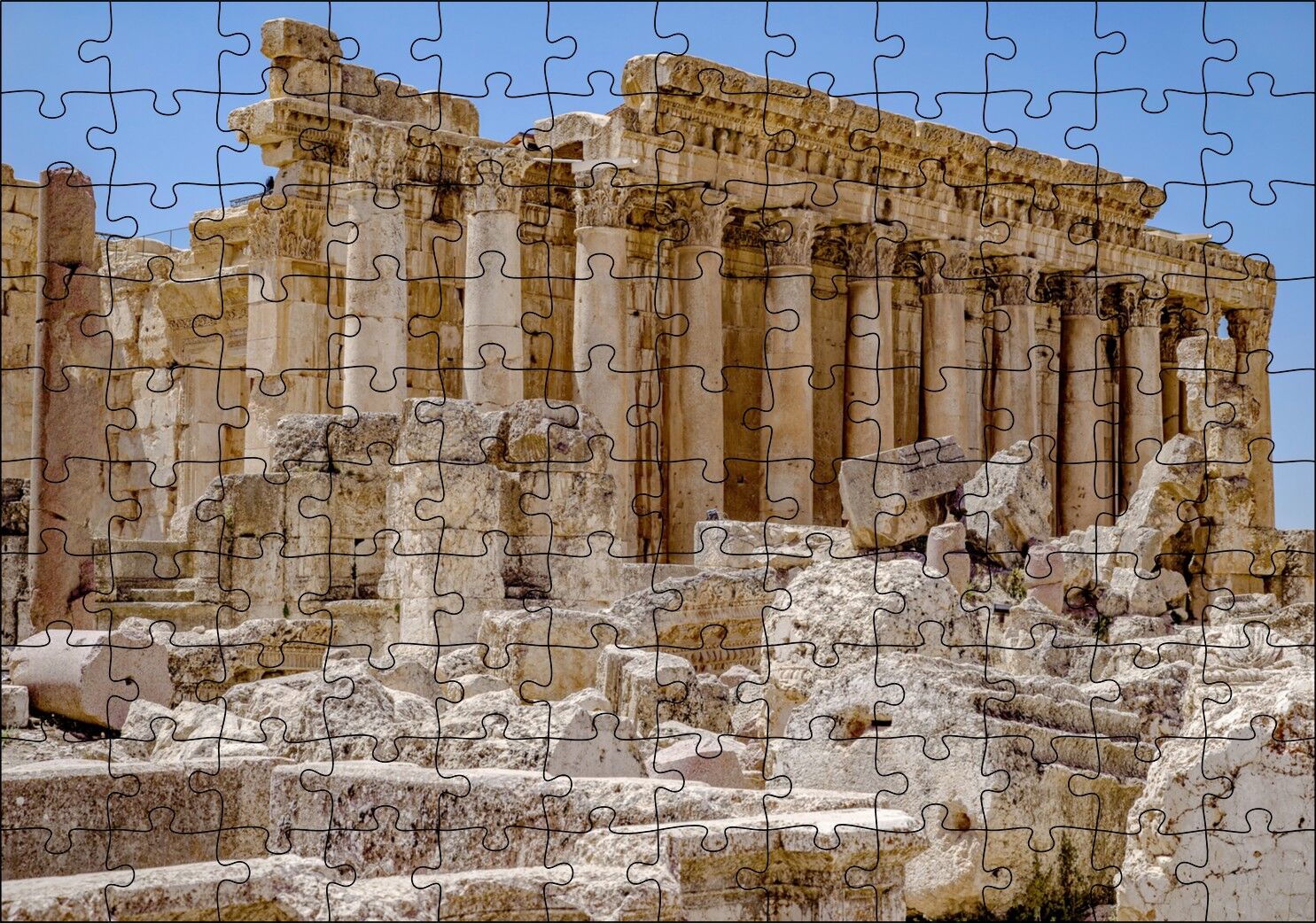Antik Tapınak Kalıntıları Puzzle Yapboz MDF Ahşap