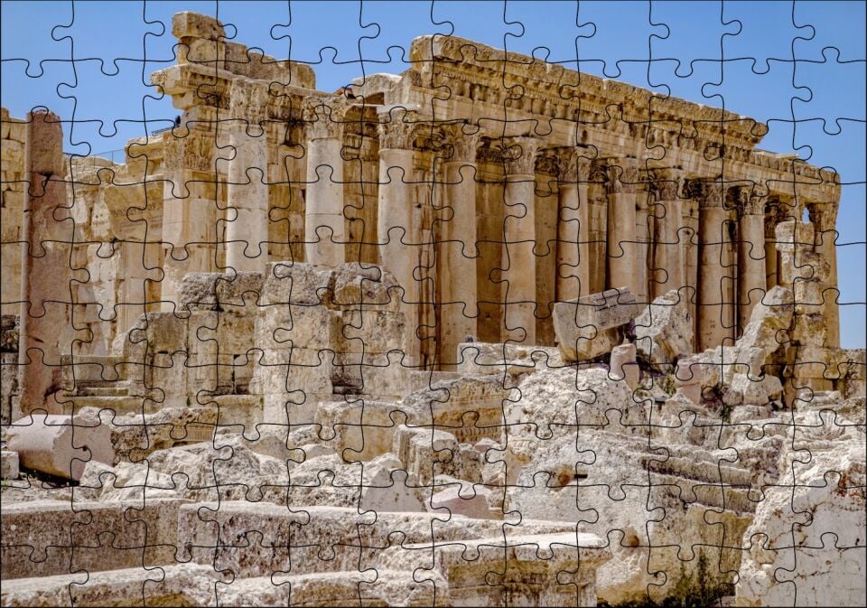 Antik Tapınak Kalıntıları Puzzle Yapboz MDF Ahşap
