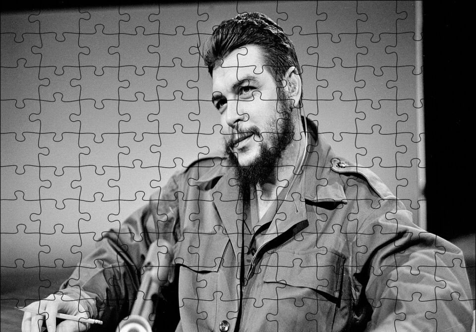 Chegovara Siyah Beyaz Puzzle Yapboz MDF Ahşap 120 Parça 24 cm X 34 cm