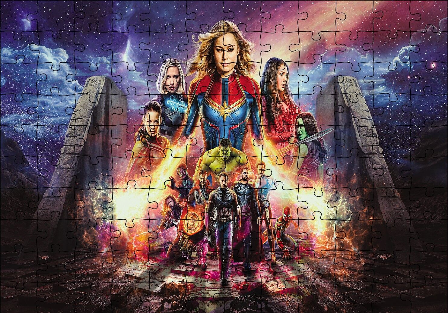 Avengers Endgame Full Kadro Görseli Puzzle Yapboz MDF Ahşap 120 Parça 24 cm X 34 cm