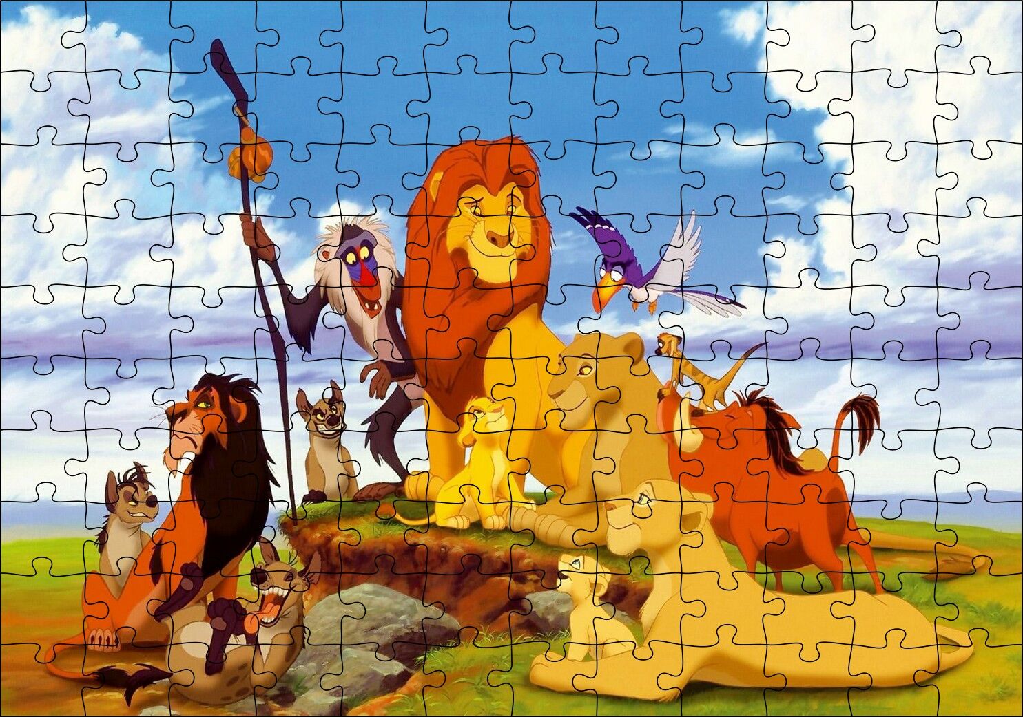 Aslan Kral Çizgi Filmler Disney Puzzle Yapboz MDF Ahşap