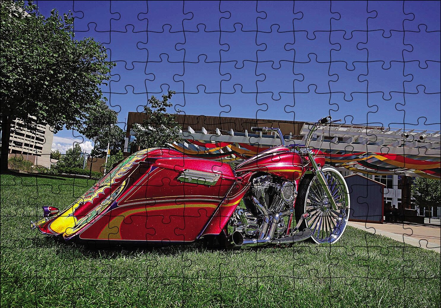 Harley Davidson Road King Görsel Puzzle Yapboz MDF Ahşap