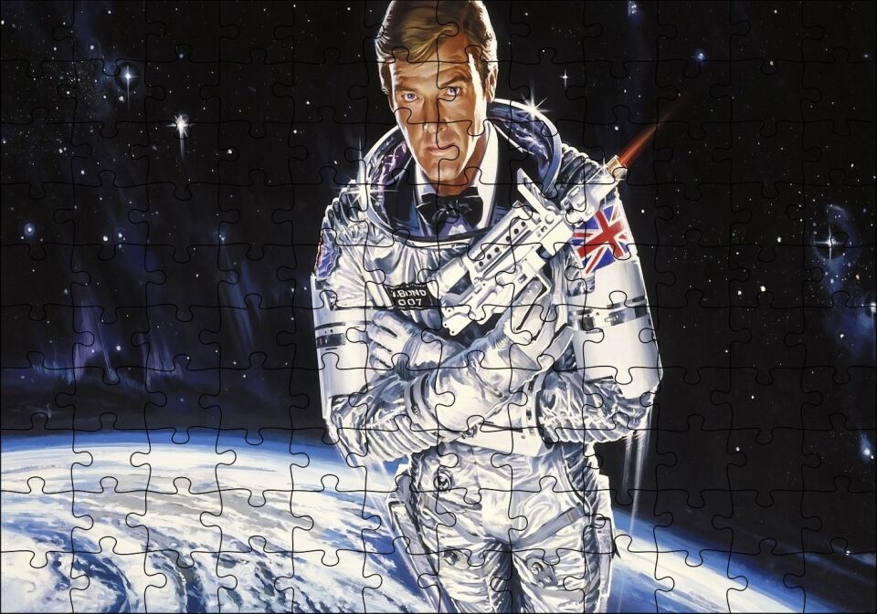 Astronot James Bond Puzzle Yapboz MDF Ahşap