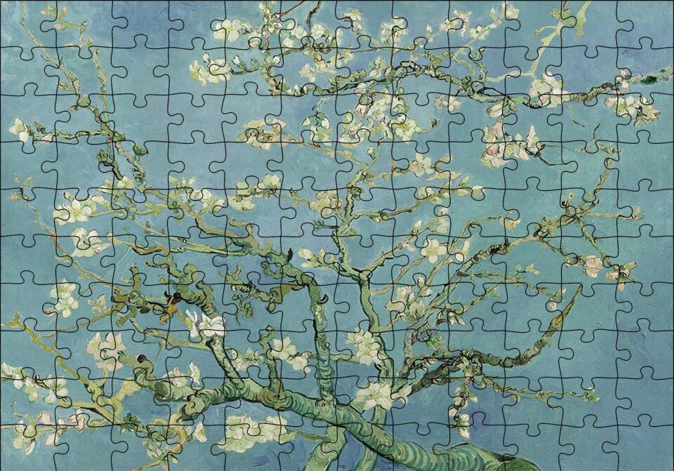 Çiçek Açan Badem Agacı Van Gogh Puzzle Yapboz MDF Ahşap 120 Parça 24 cm X 34 cm