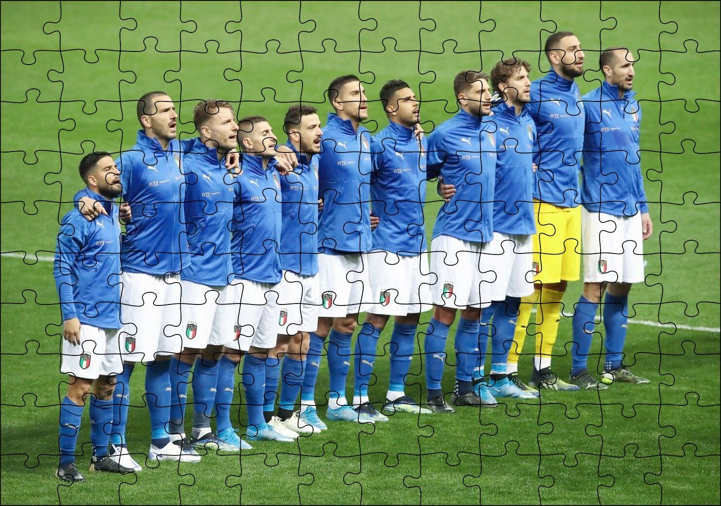 Euro 2021 Kupa Şampiyonu İtalya Puzzle Yapboz MDF Ahşap 120 Parça 24 cm X 34 cm
