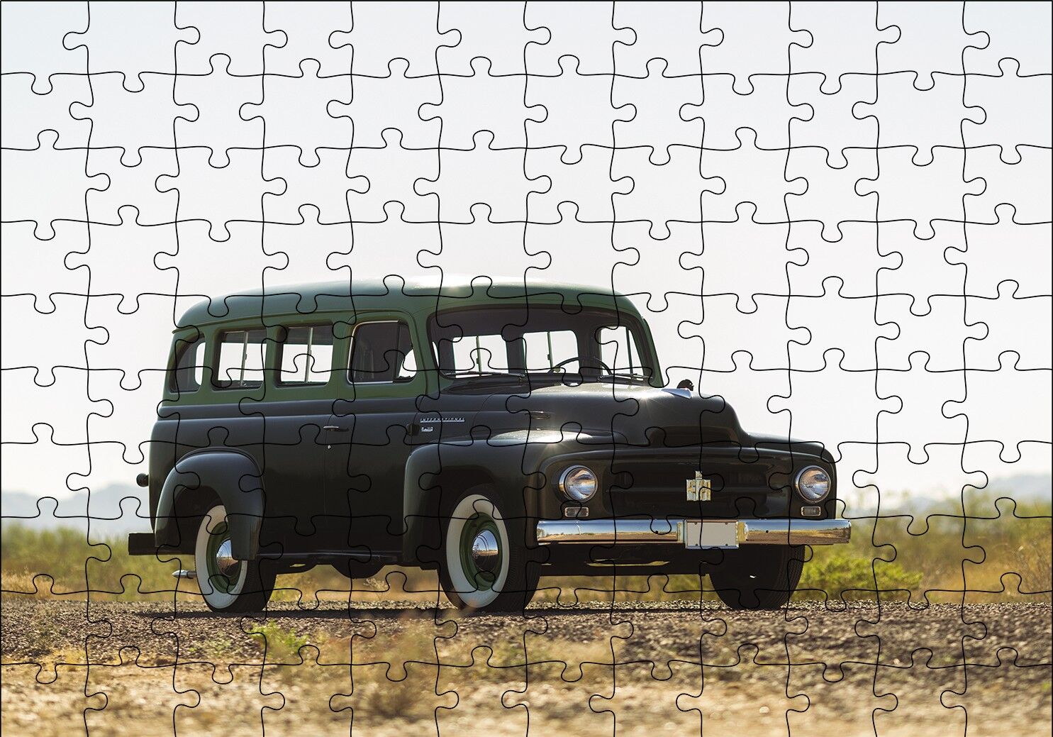 Klasik Otomobil Göseli Puzzle Yapboz MDF Ahşap