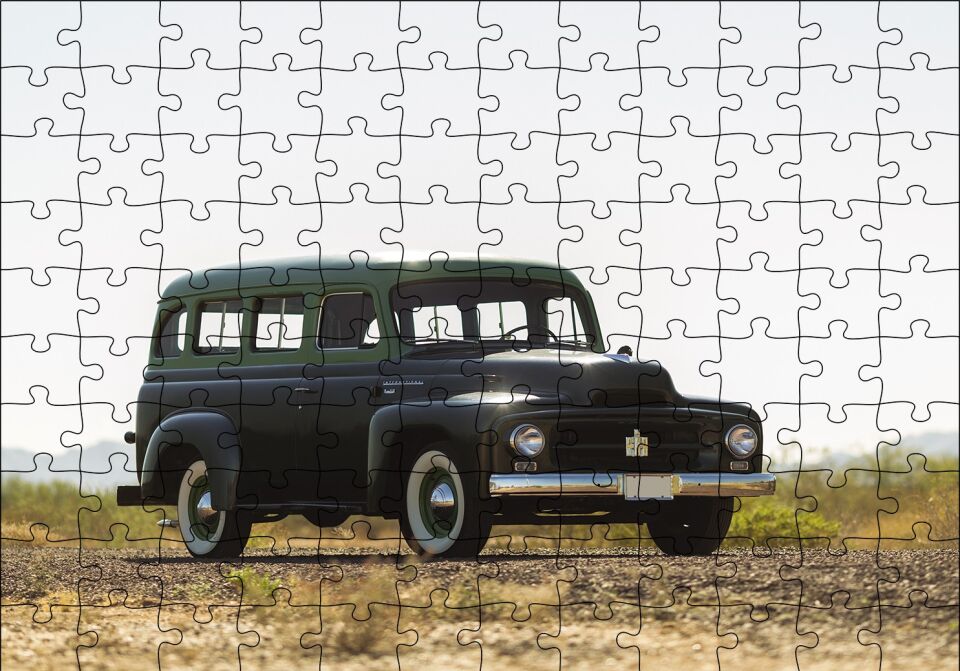 Klasik Otomobil Göseli Puzzle Yapboz MDF Ahşap